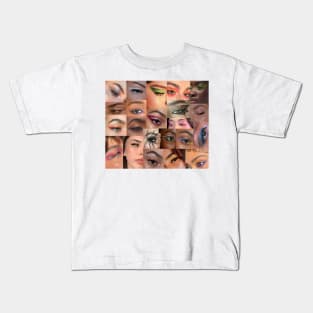 eye makeup aesthetic collage Kids T-Shirt